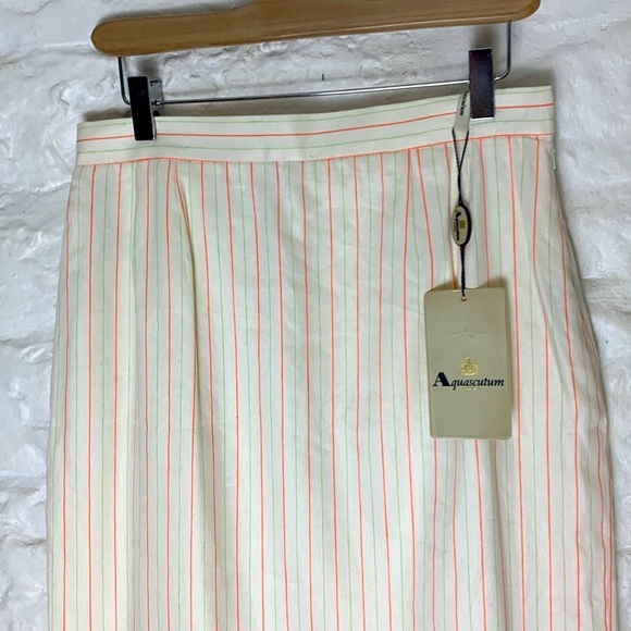 Aquascutum Dresses & Skirts - 80s  Aquascutum NWT Deadstlock linen cotton Pencil Skirt Lime Green  Pinstripe